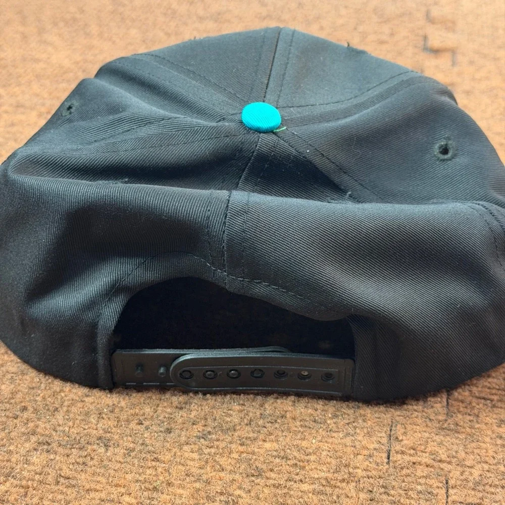 Vintage 1993 McDonalds Nothin But Net Basketball Snapback Hat Black Teal 90s Cap